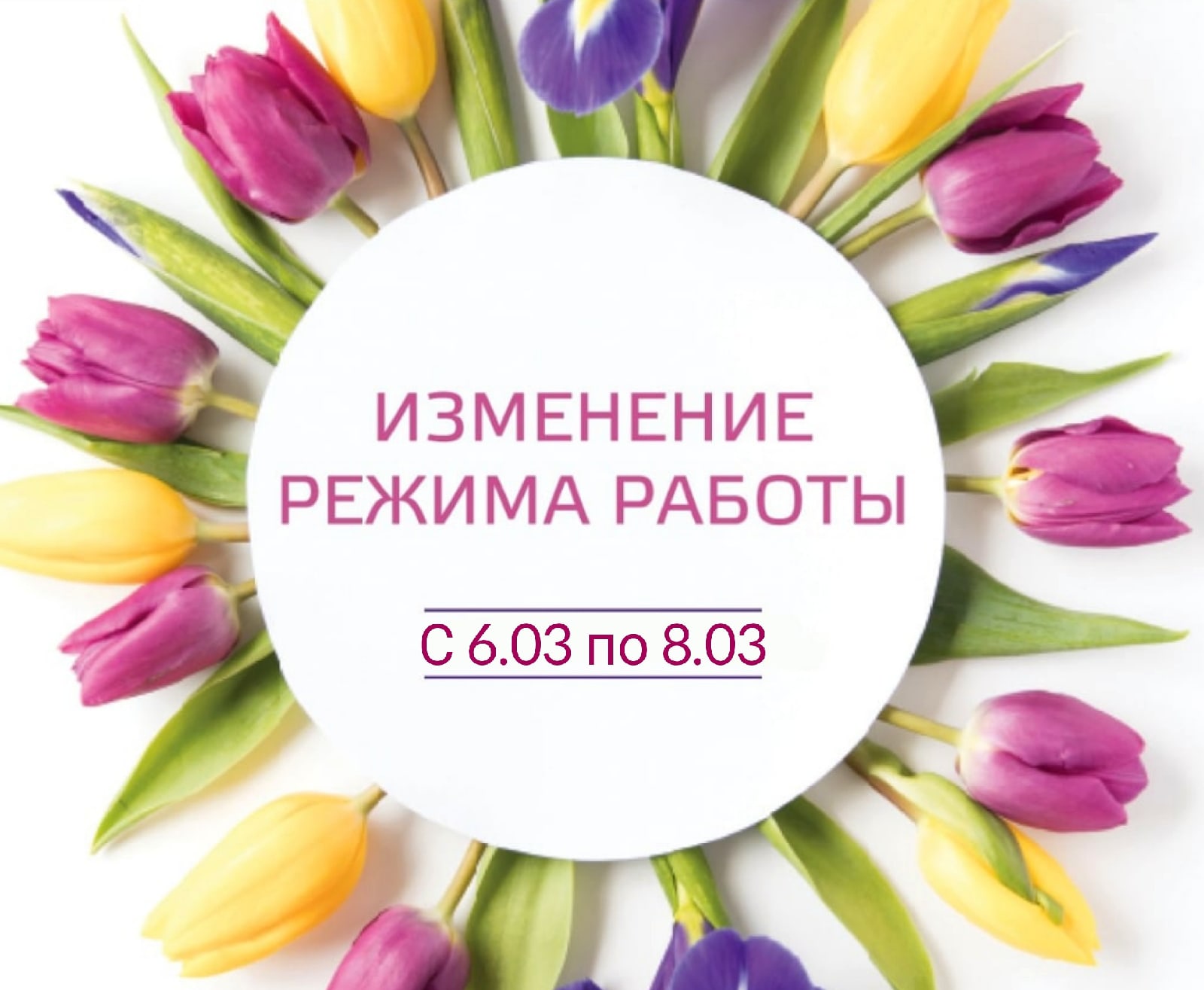 Режим работы ГКП № 5 в праздничные дни с 6.03. по 8.03 | 06.03.2021 | Пермь  - БезФормата